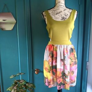 Paper Crane Floral Cut Out Summer Dress